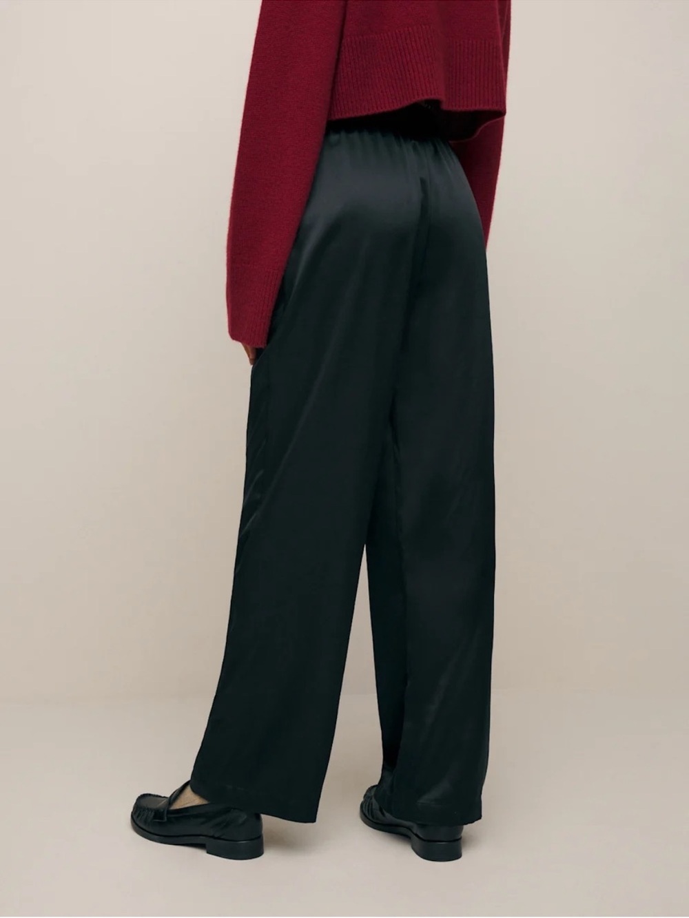 Reformation Olina Wide Leg Silk Pants Black Dressy Size Small Women’s - Picture 2 of 11